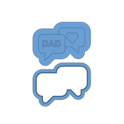 Love Dad Speech Bubble Deboss Cookie Cutter