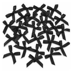 Premade Satin Bows Mini Black