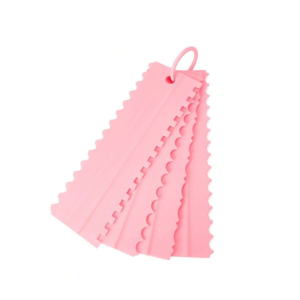 Plastic Patterned Cake Scraper/Smoother Set