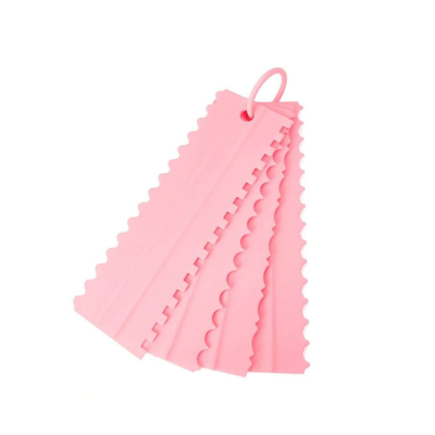 Plastic Patterned Cake Scraper/Smoother Set