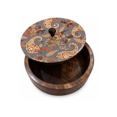 Wooden Paisley Roti Box