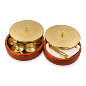 Wood & Brass Roti  & Spice Box Combo