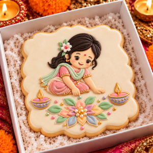 Alternative view of Diwali Girl with Rangoli Deboss Cookie Cutter