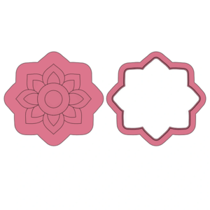 Lotus Rosette Deboss Cookie Cutter