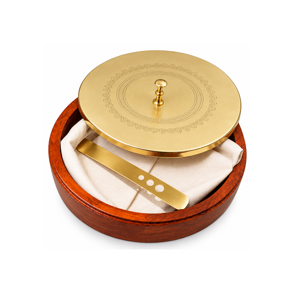 Wood & Brass Spice / Roti Box - Image 3