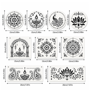 Alternative view of Diwali Decorative Stencil Set
