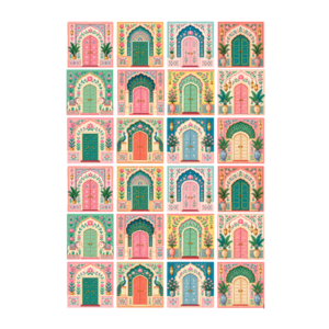 Diwali Mosaic Burfee Rajastan Doors Print