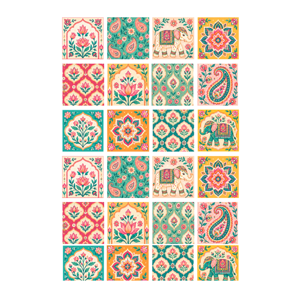 Diwali Mosaic Burfee Royal Diwali Print